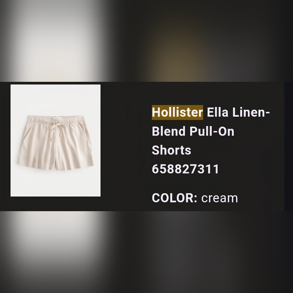 Hollister Ella Linen Blend Pull-On Shorts